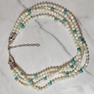Jay King MOP/Turquoise Gemstone Bead Necklace